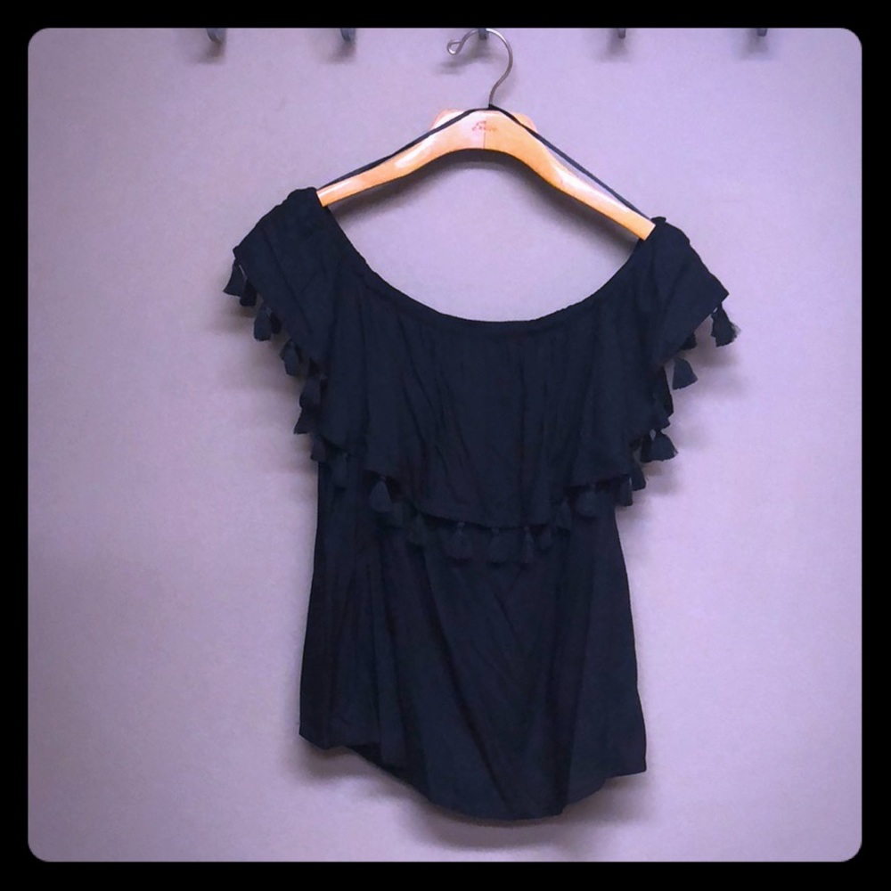 Black off shoulder top